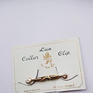 MEN'S 14K YELLOW GOLD DIAMOND SHIRT COLLAR BAR